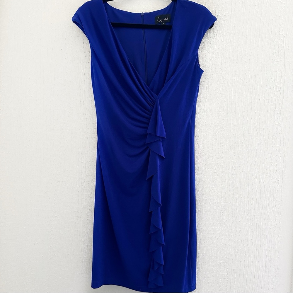 Connected Apparel Cobalt Blue dress Stunning color Size 6